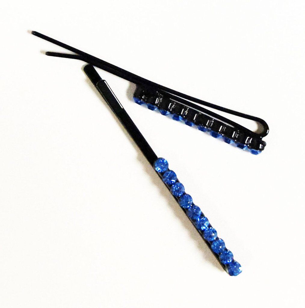 CHP Beautiful Shiny Diamante Crystal Assorted Designs and Colours Hair Pins for All Ages - Pack of 3
