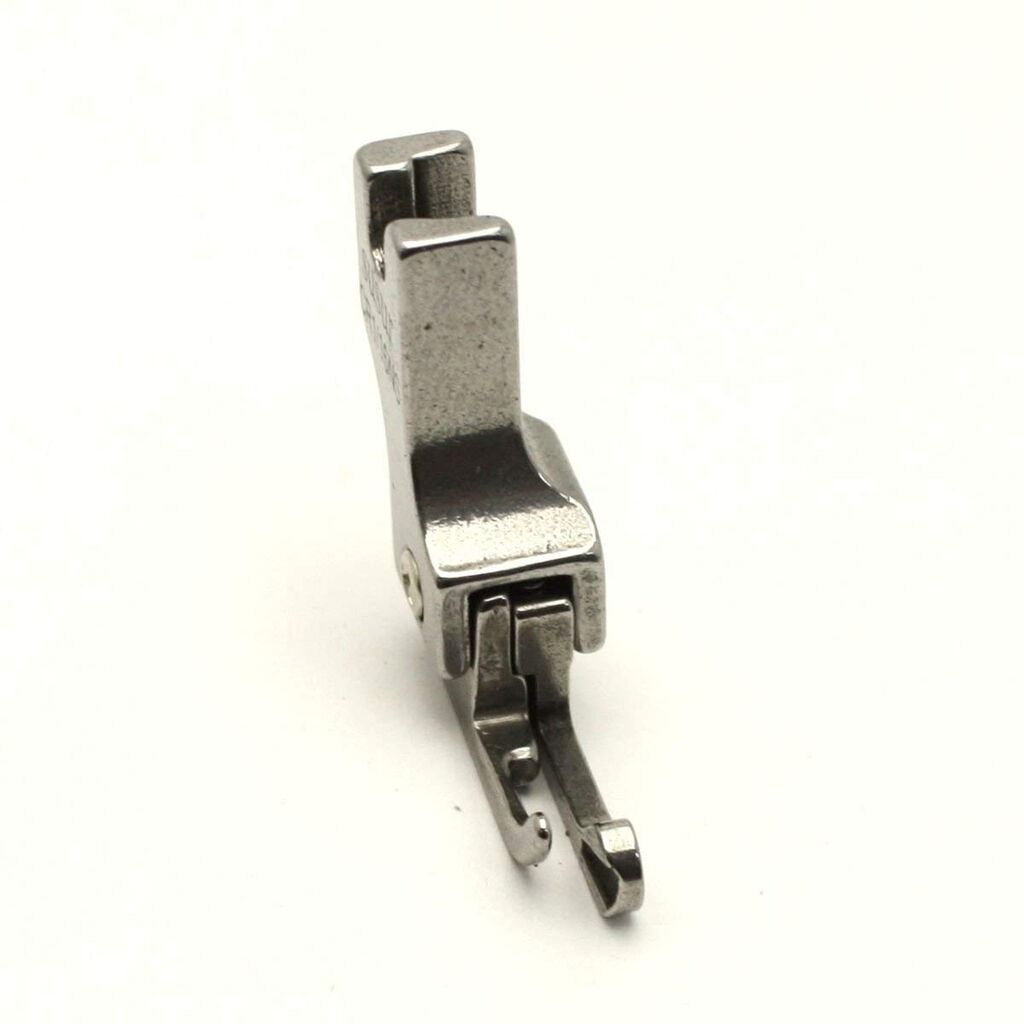 Narrow step foot for industrial sewing machines on a white background.