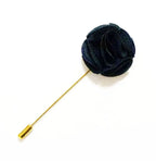 BGFP09 Unisex Dark Green and Navy Flower Lapel Pin, Scarf, Hat, Collar, Coat Stick Brooch Pin - Pack of 5