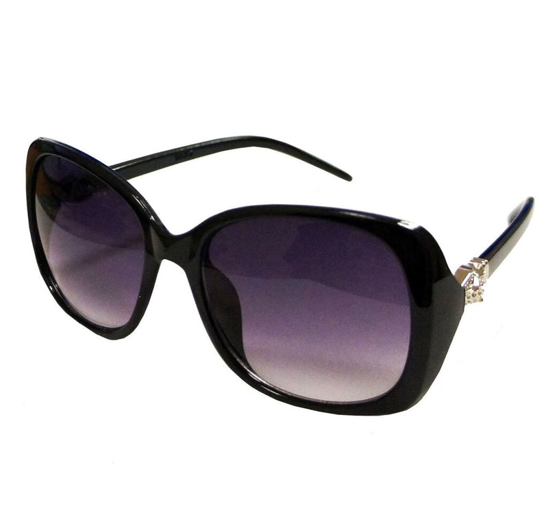 Two pairs of dark tinted ladies sunglasses in assorted designs.