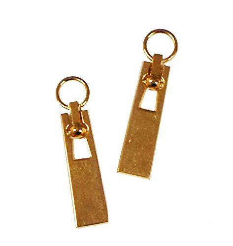 Pack of 10 gold zip pulls with eyelets displayed on a white background.