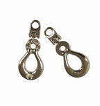 SILVER Zip Pulls, Tags, Fasteners with Eyelet - Pack of 10