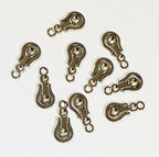 SILVER Zip Pulls, Tags, Fasteners with Eyelet - Pack of 10