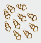 F151 GOLD Zip Pulls, Tags, Fasteners with Eyelet - Pack of 10