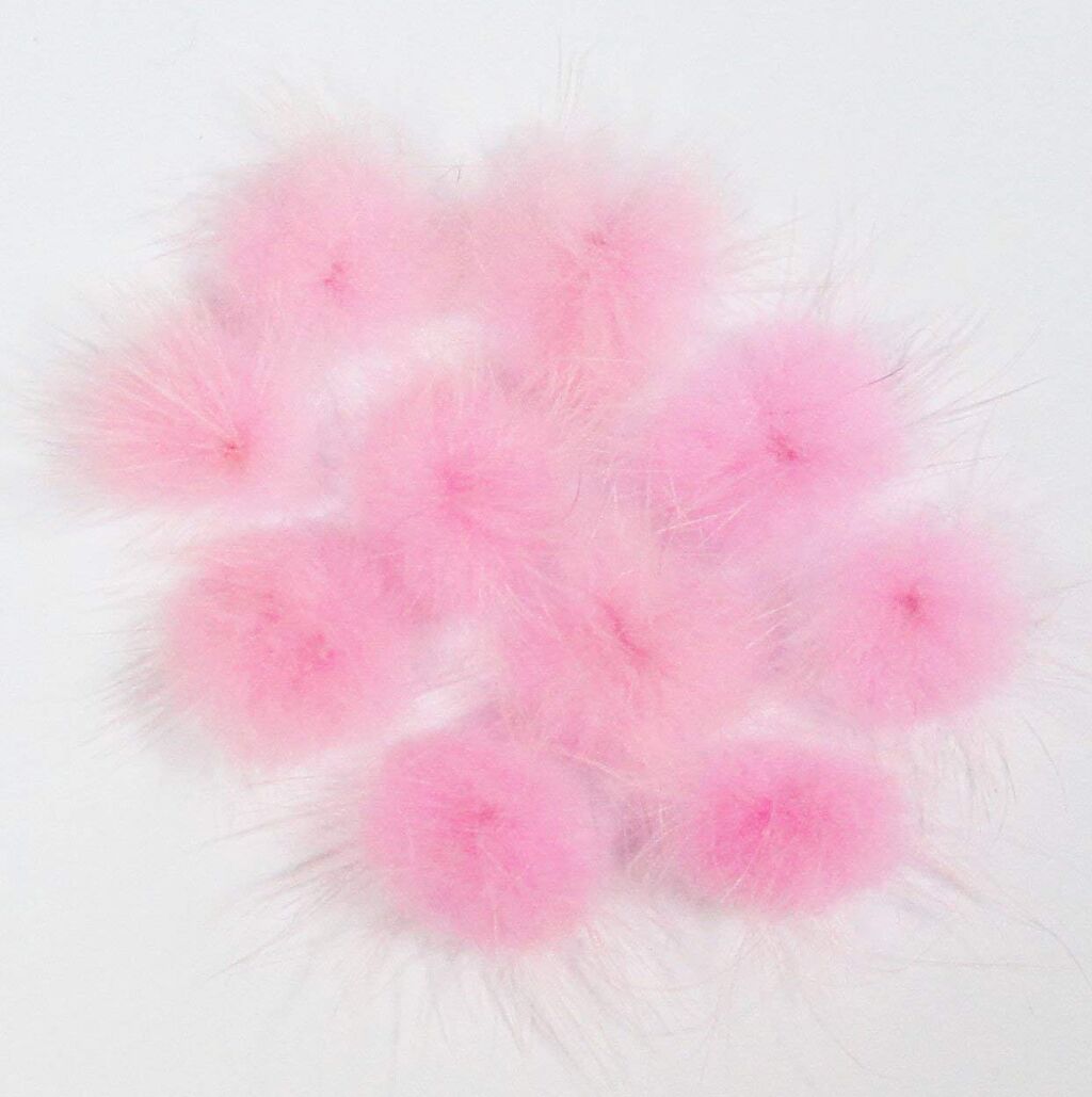 PINK pom pom trim on a craft project