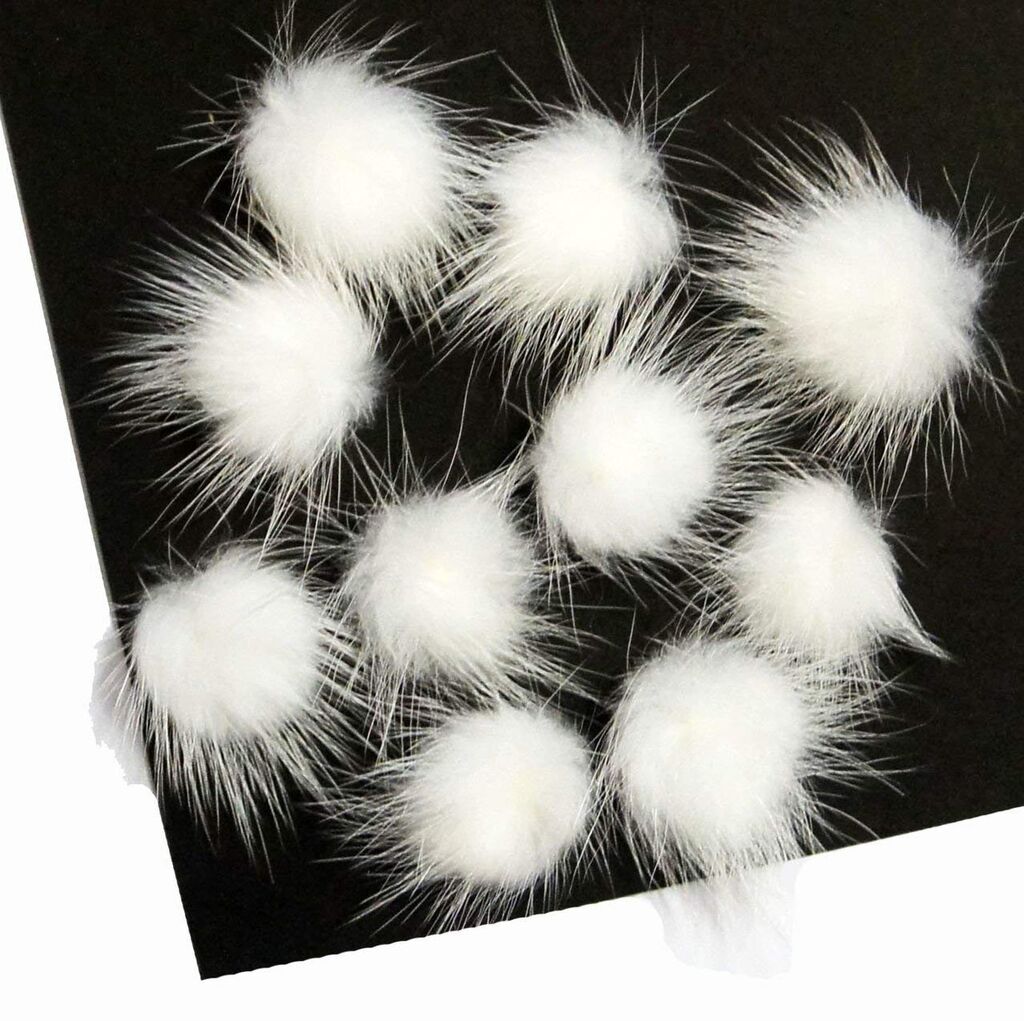 Pack of 10 decorative mink pom pom trims in various colours