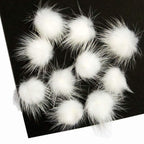 Pack of 10 decorative mink pom pom trims in various colours
