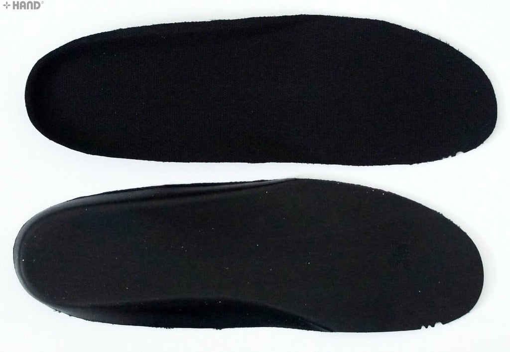 Insoles displayed on a flat surface, highlighting their design.