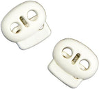 Bean Toggle 8012 WHITE 17mm Plastic Spring Single Hole Stop String Cord Locks - Assorted Sizes and Colours - Pack of 20