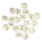 Pack of 20 white bean toggles for cord locking