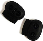 Bean Toggle 8002 BLACK 24mm Plastic Spring Single Hole Stop String Cord Locks - Assorted Sizes and Colours - Pack of 20