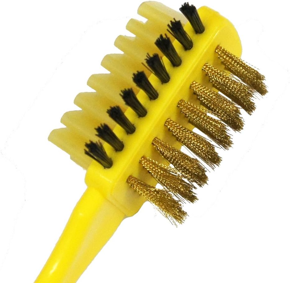 Shoe cleaning brush displayed on a wooden surface