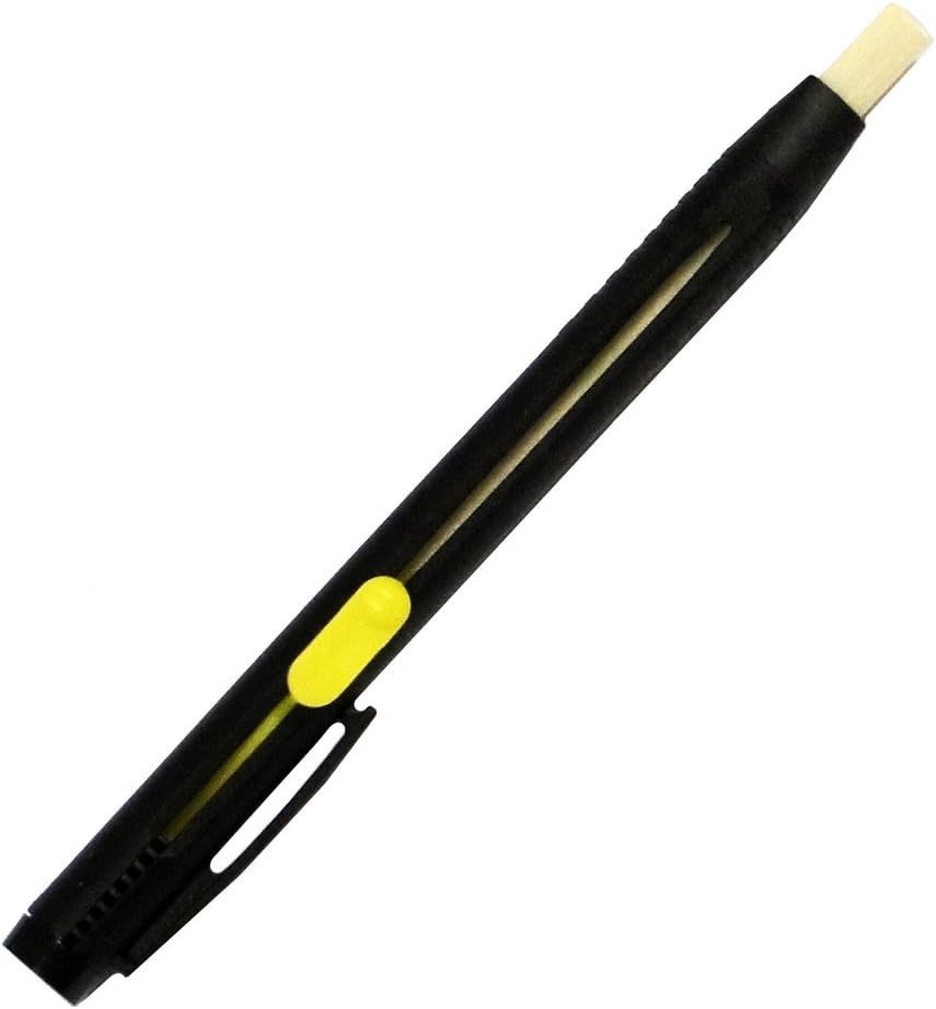 Close-up of the chalk pen and its white leads