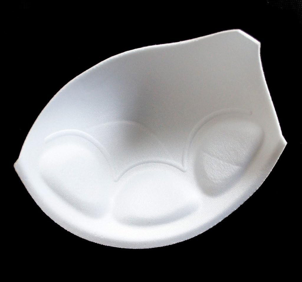 Close-up view of the texture of the XL white bra pads.