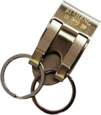 Close-up of the double metal hook design of the keyring.