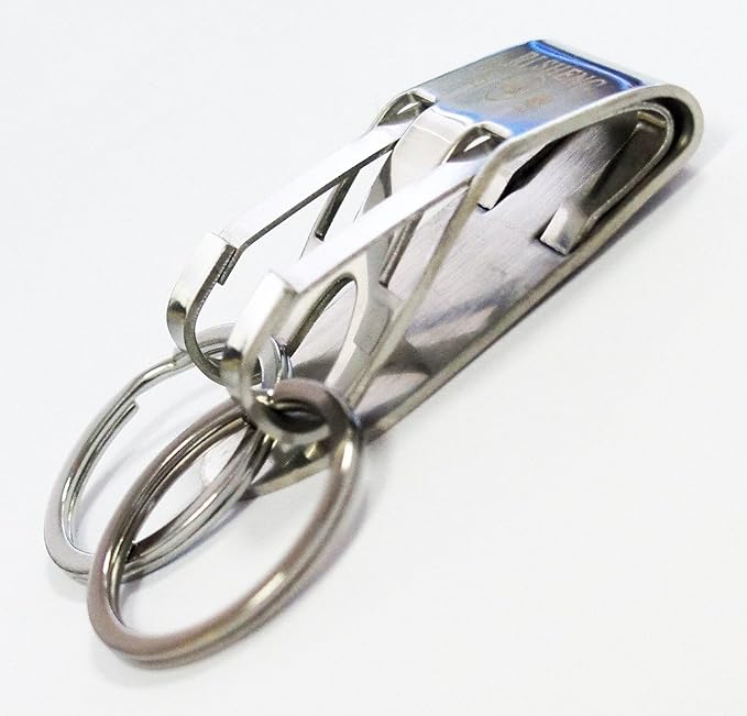 Keyring displayed with keys and small items for organisation.
