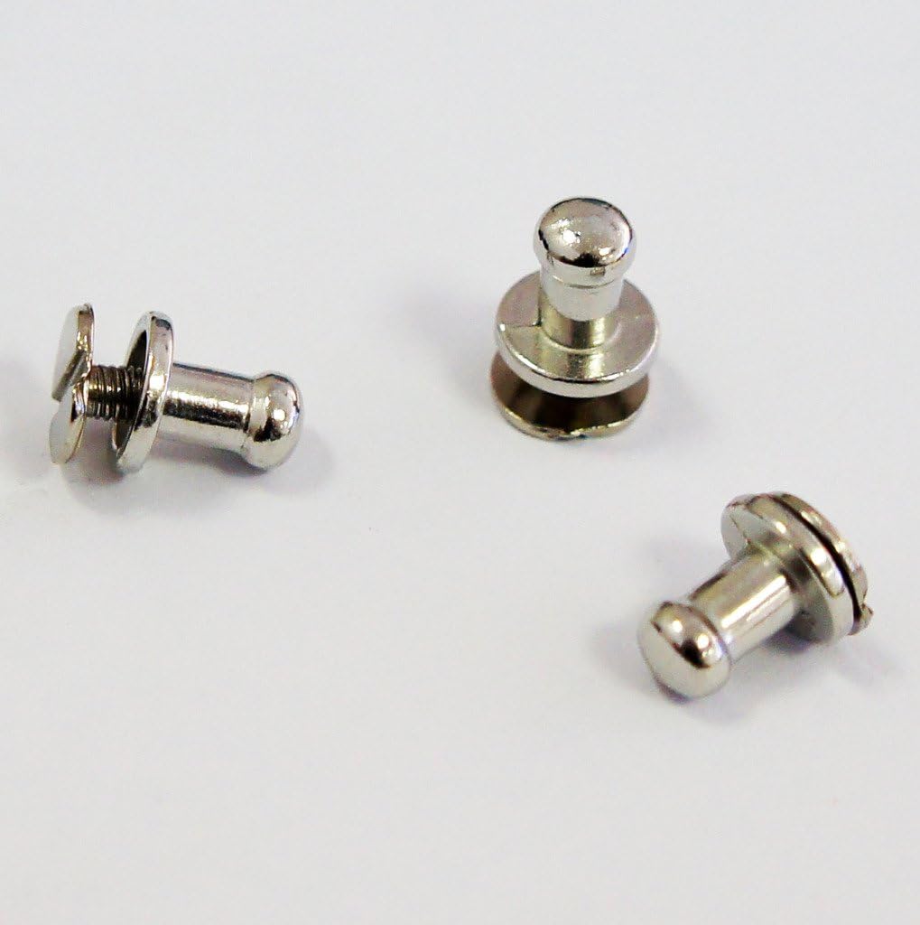 Binding screws displayed on a craft table