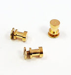 Various angles of stylish silver screw in studs