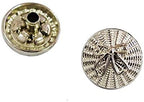 Close-up of a 12 mm decorative silver bow press stud