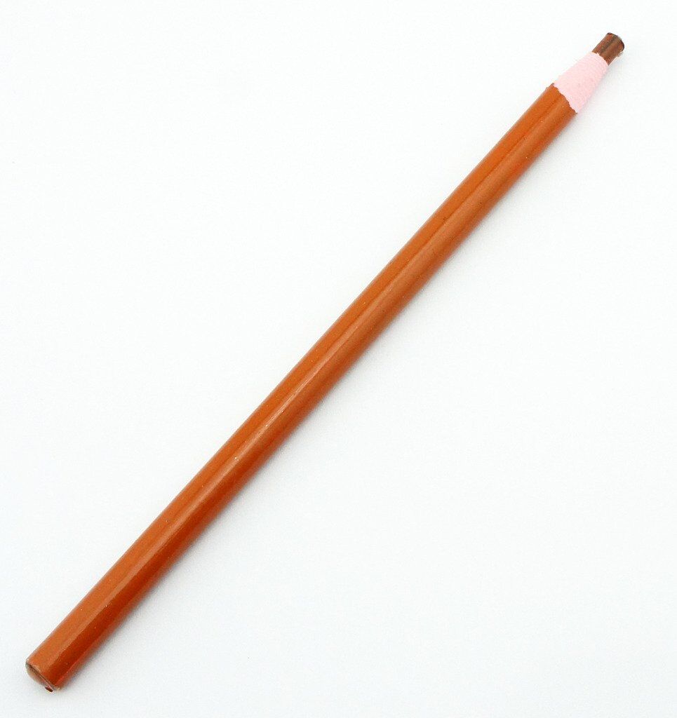 12 Non-Sharpening Wax China Marker Pencil, Brown Colour 17cm