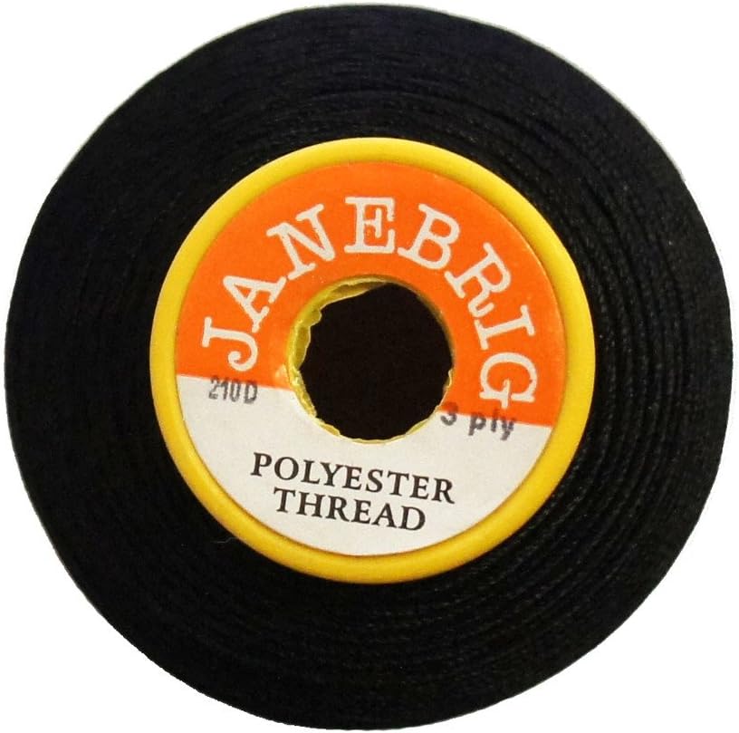 Polyester Thread JaneBrig Black Top Stitching 210D 3 Ply 1500m