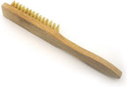 Close-up of the brass bristles on the suede shoe brush