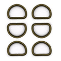Pack of 10 antique gold D-Rings for crafting and repairs.