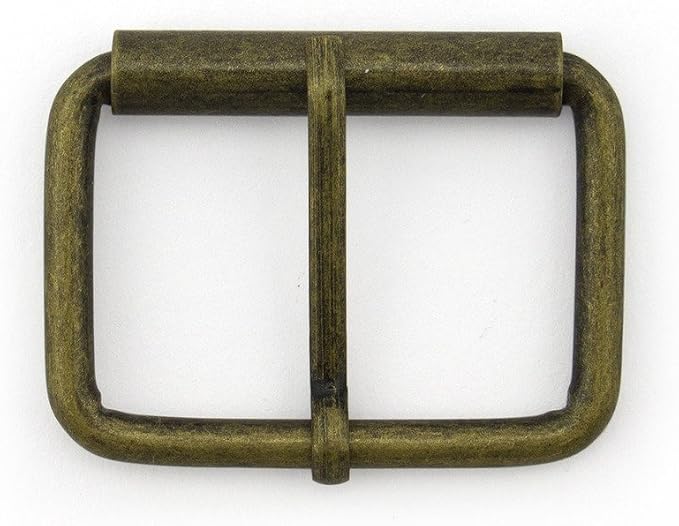 Pack of 5 antique gold metal belt buckles displayed together.