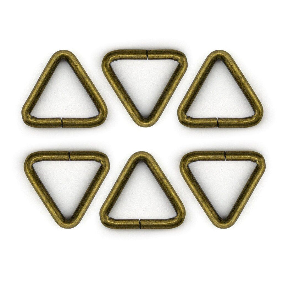 Buckle VGTB15 25mm Triangular Vintage Gold Metal - Pack of 6