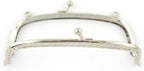 Side view of the silver square purse frame for bag making.
