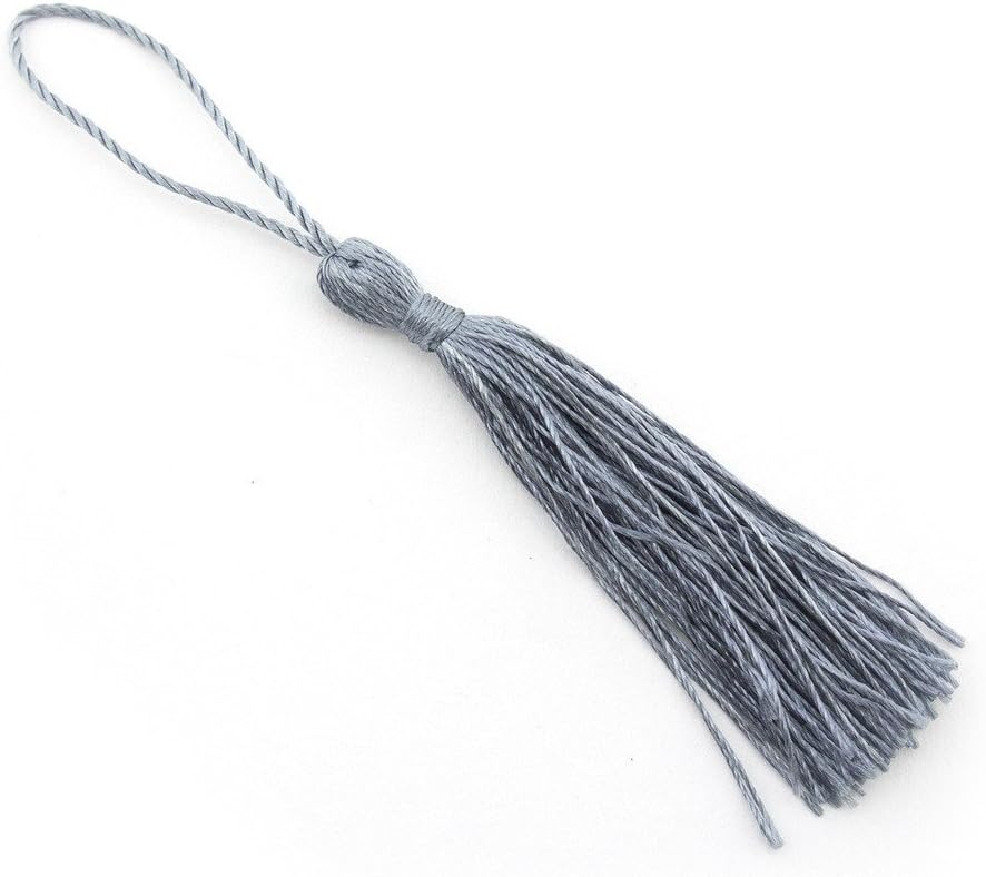 Silky Tassels Grey 12cm Long For Craft Embellishments, Purses, Bags, Keyrings etc. Pack of 10