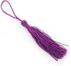 Silky Tassels Purple 12cm Long For Craft Embellishments, Purses, Bags, Keyrings etc. Pack of 10