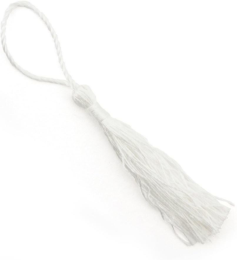 Silky Tassels White 12cm Long For Craft Embellishments, Purses, Bags, Keyrings etc. Pack of 10