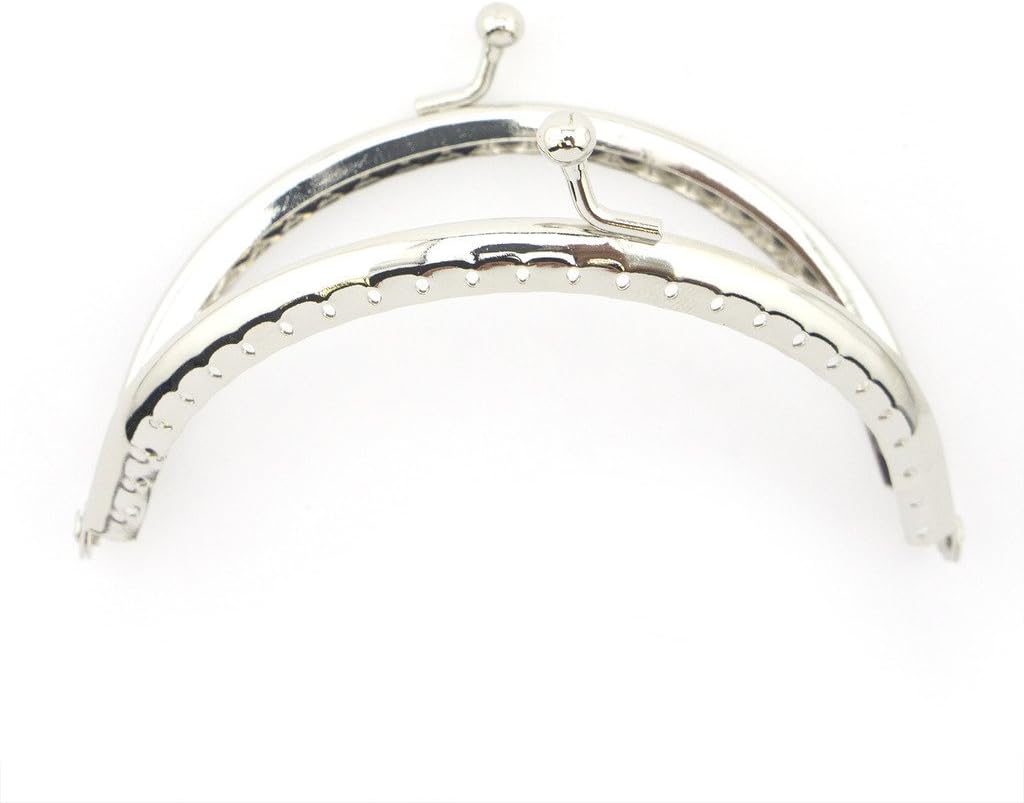 Side view of the round purse frame PF25 showcasing its design.