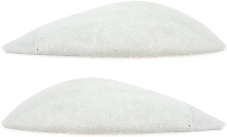 Close-up view of the 7.5cm width white shoulder pads.