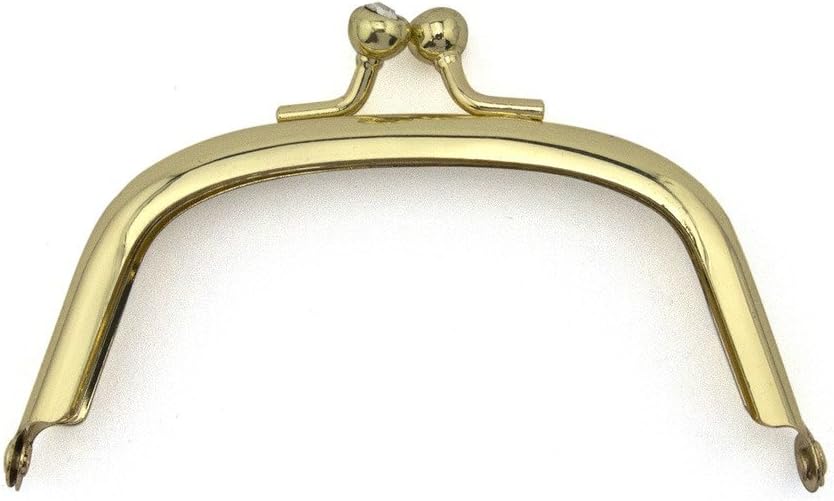 Side view of the small gold purse frame for crafting