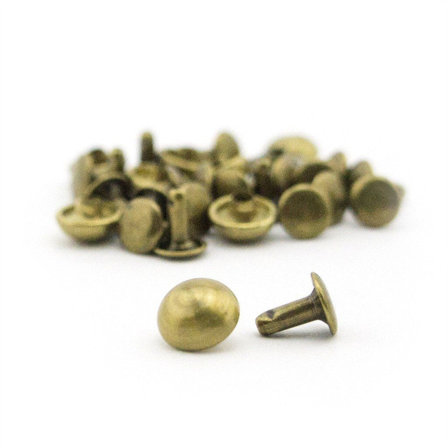 Press Studs Rivets 2-part PSRAG07 Antique Gold Colour Dome Shape (Studs 45g, Backs 22g) - Pack of 100