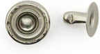 Press Studs Rivets 2-part PSRS08 Silver Colour Dome Shape (Studs 45g, Backs 22g) - Pack of 100