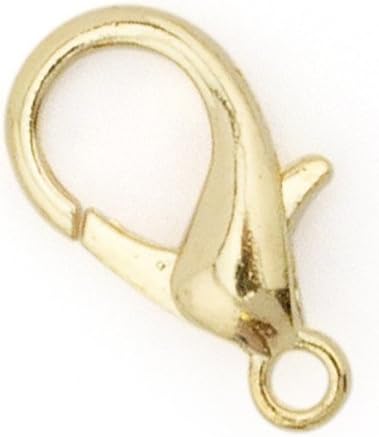 Close-up of lobster clasps, size 13x8 mm, suitable for various accessories.