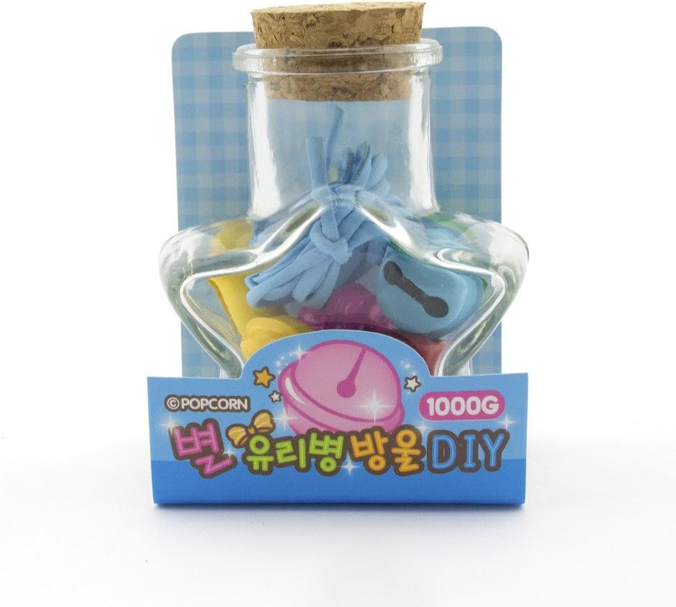 DIY Accessories Blue String Colourful Jingle Bells in Star Shaped Glass Bottle