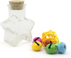 DIY Accessories Yellow String Colourful Jingle Bells in Star Shaped Glass Bottle