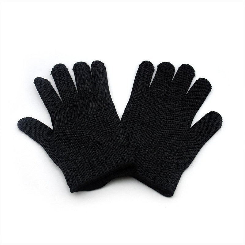 Front view of medium cut resistant mesh safety gloves