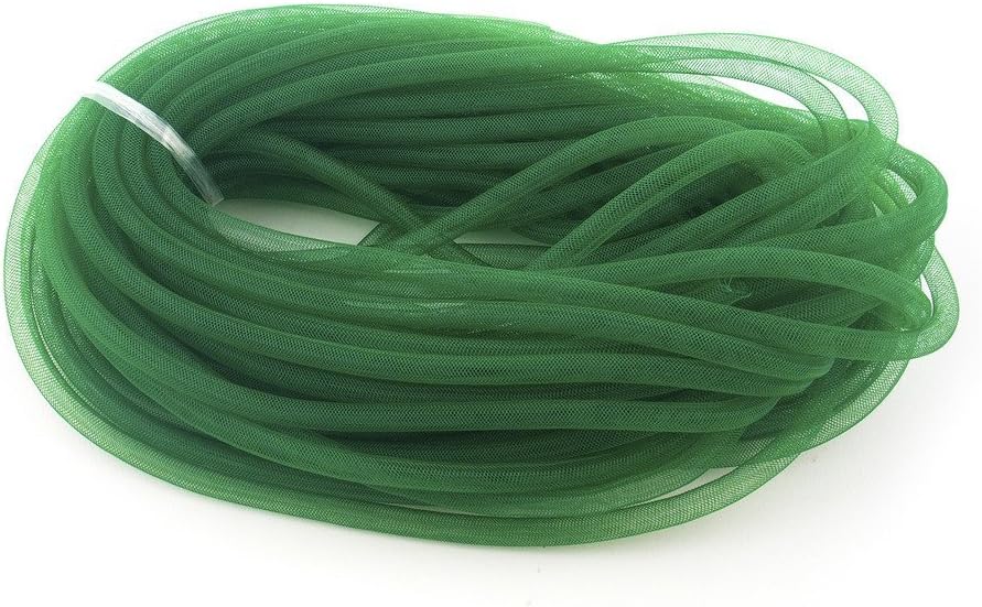 Emerald green tubular crin elastic trim displayed on a roll.