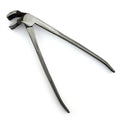 Purse making pliers with a flat head clamp for frame compression.