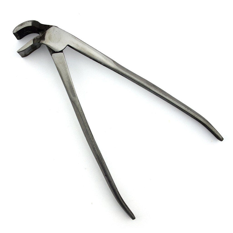 Purse making pliers with a flat head clamp for frame compression.