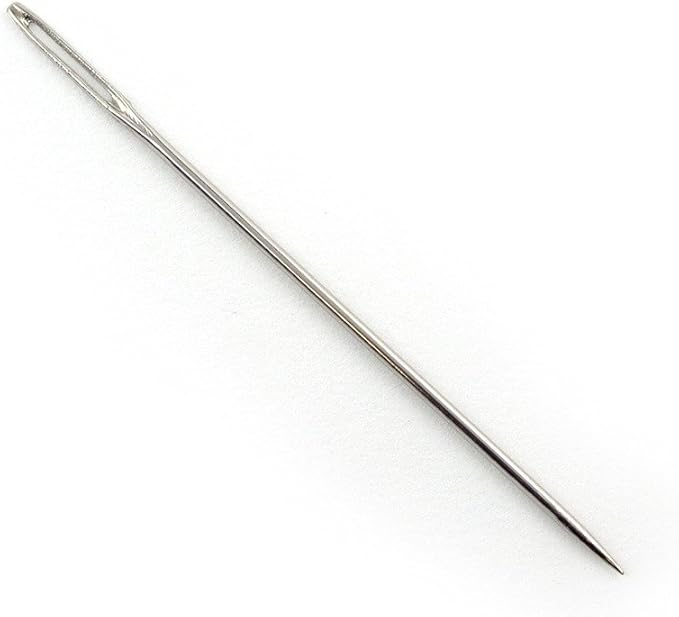Close-up of T60 sewing needles showcasing their large eyes.