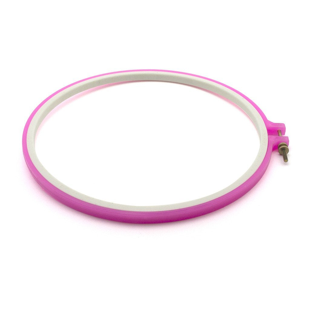 Close-up of the super grip feature of the embroidery hoop