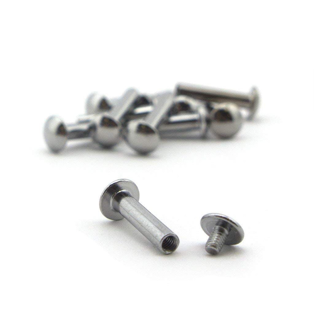 Pack of 25 stylish silver screw in studs displayed