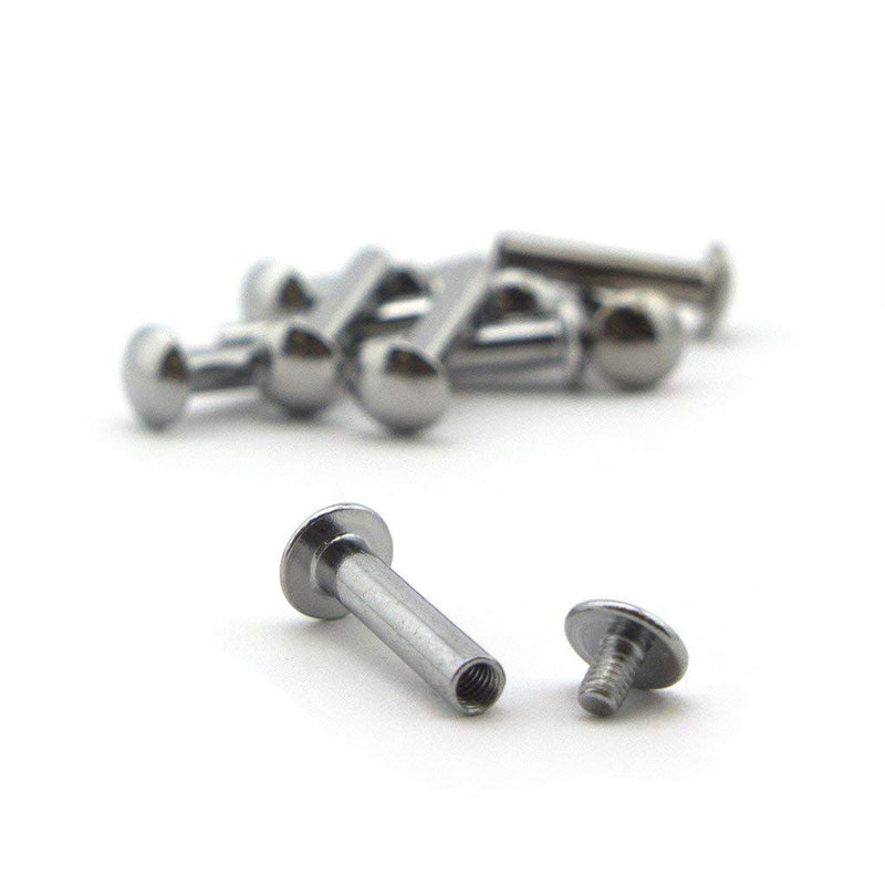 Pack of 25 stylish silver screw in studs displayed