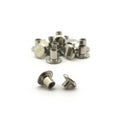 Pack of 25 stylish silver screw in studs displayed